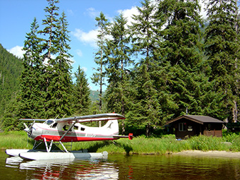 Many forest service cabins are waterfront and Island Wings will bring the floatplane right to your cabin front door.