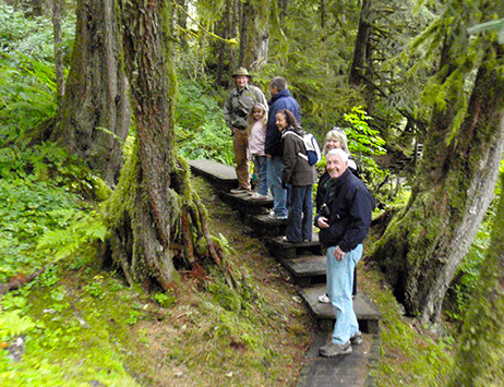 Island Wings hiking tour siteseeing in Misty Fiords southeast Alaska.