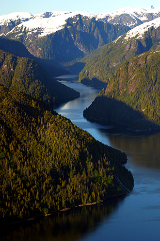 Island Wings Misty Fiords flightseeing tours visit Rudyerd Bay by seaplane.  You'll fly over the Fjords and then land for further sightseeing.