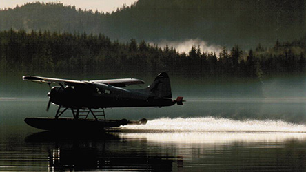 Early morning takeoff as Island Wings leaves on another sea plane trip in souteast Alaska.